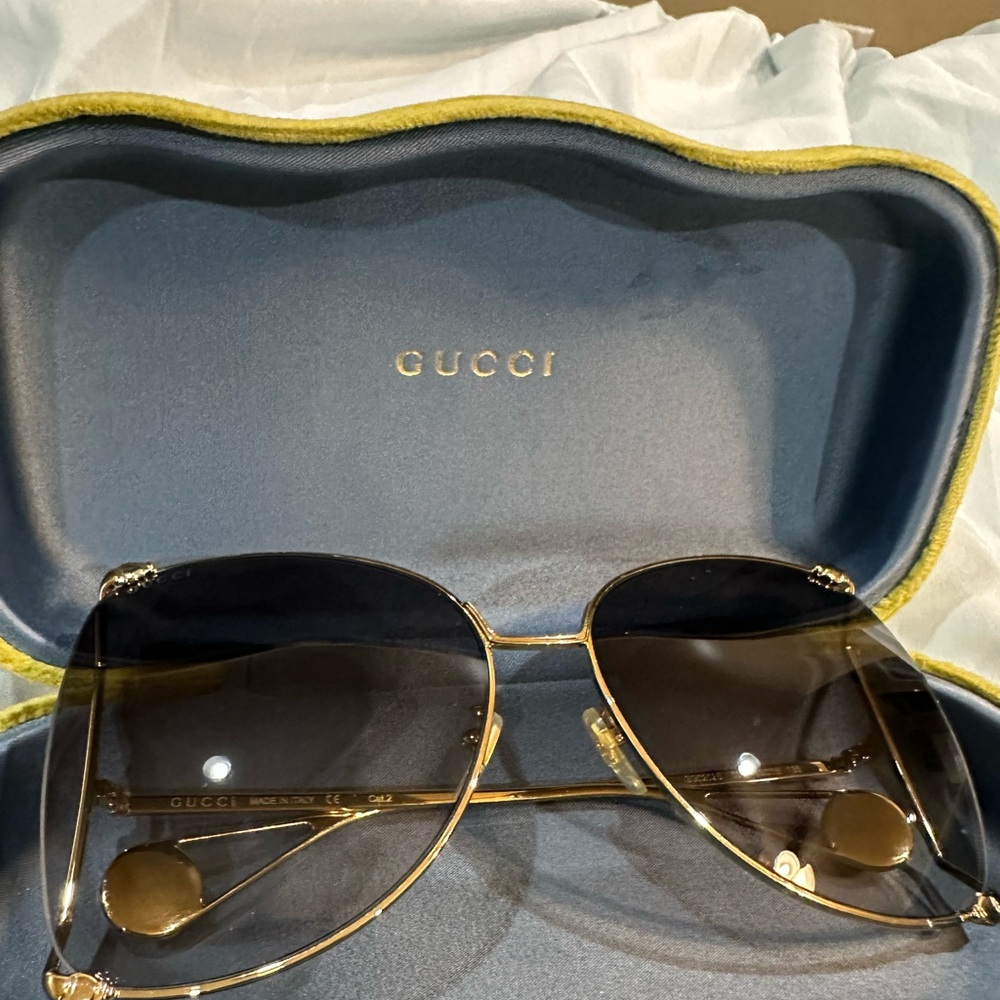Gucci Gold Frame Aviator Sunglasses